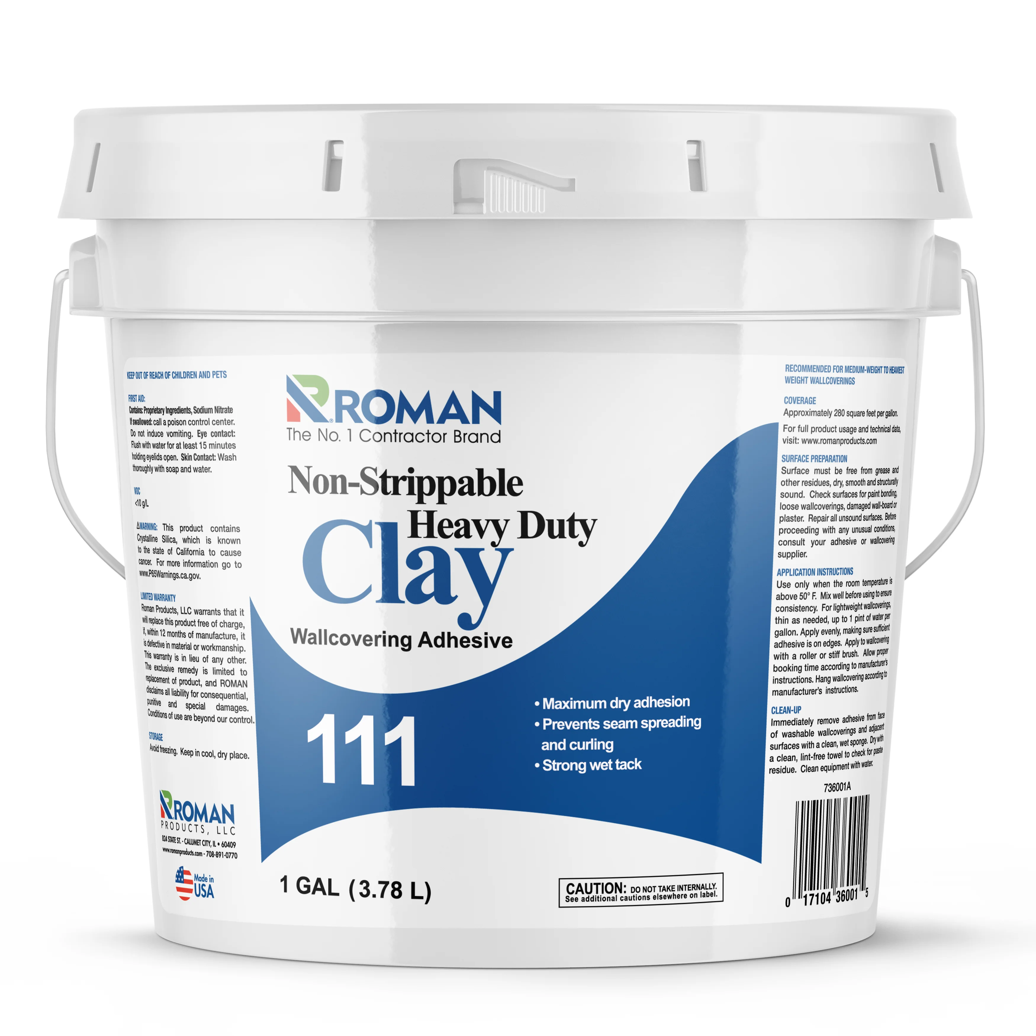 111 Non-Strippable Heavy Duty Clay Wallcovering Adhesive - Image 3